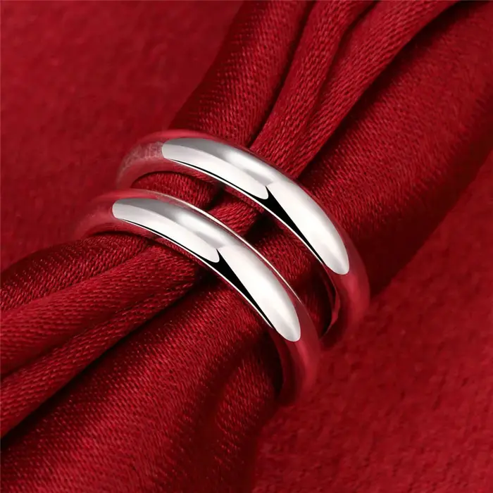 Bague couleur argent unisexe