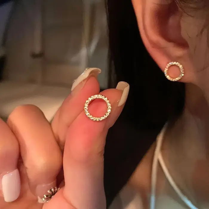 Boucles d'Oreilles Délicates en Forme de Petit Cercle pour Femme