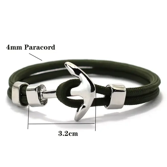 Nouvelle mode Ancchor Bracelet pour hommes sauvetage en plein air survie Paracord Braslet nautique Wrap chaîne Braclet Pulseria Hombre Joias