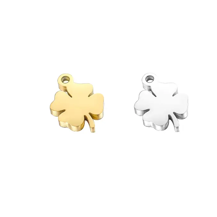Collier porte-bonheur trèfle à quatre feuilles romantique en acier inoxydable or plaquée argent pour femmes occasions spéciales charms bijoux