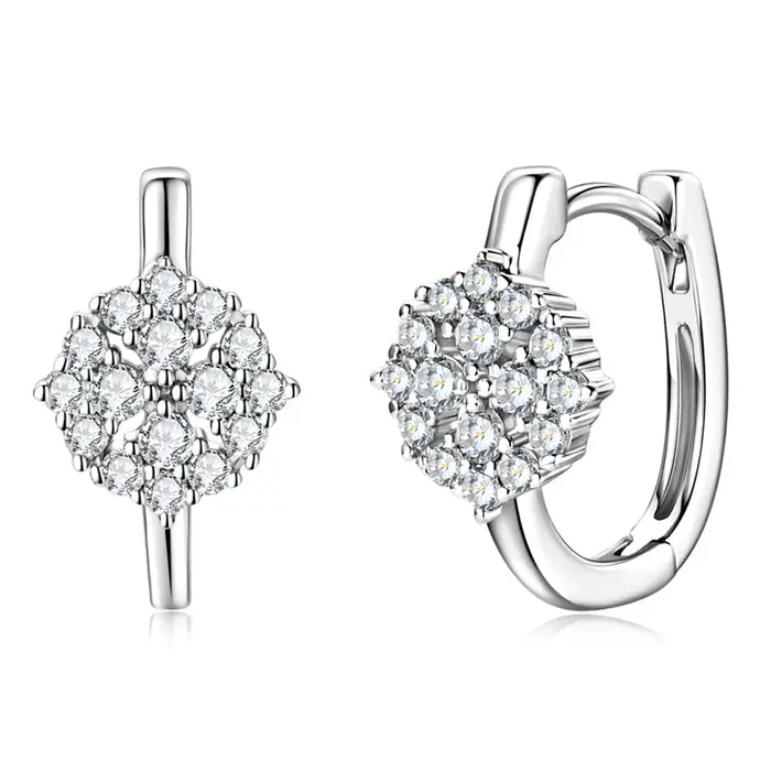Vinregem GRA 3EX VVS1 D coupe ronde vrais diamants Moissanite pierres précieuses boucles d'oreilles 