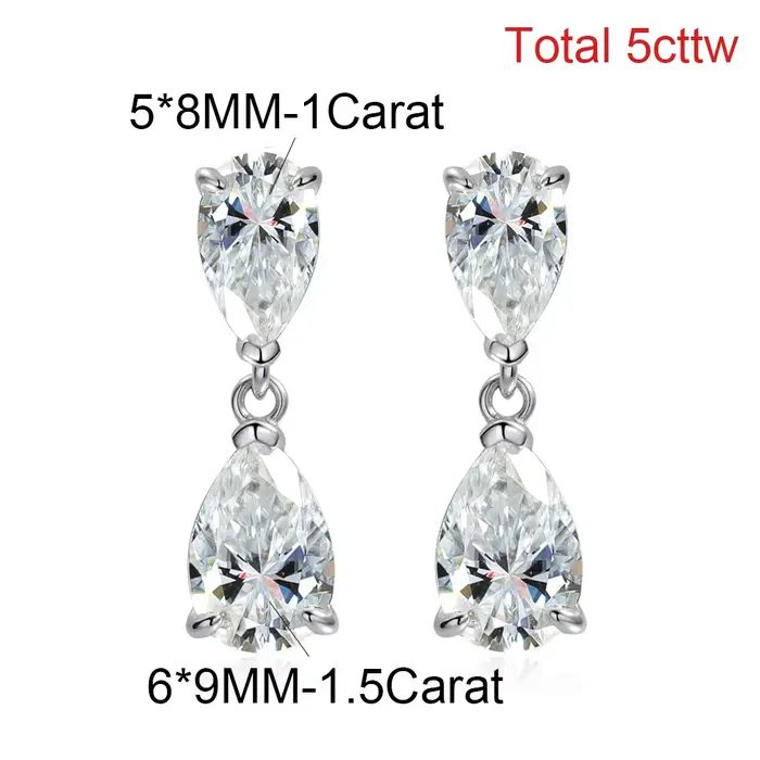 COSYA – boucles d'oreilles en forme de poire pour femmes, 5cttw, émeraude colombienne cultivée en la