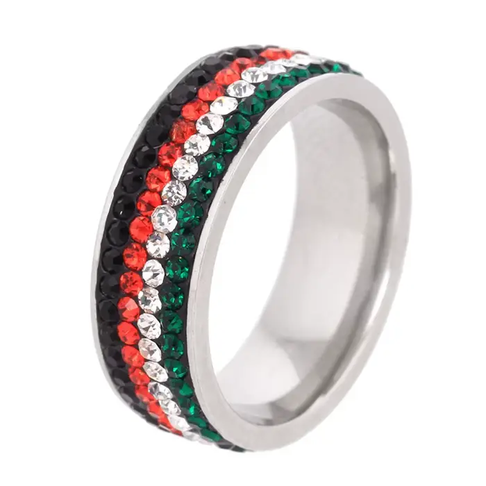 6/7/8/9 #   Bague en cristal pour femmes, bijoux à la mode, ligne de couleurs différentes, vente en 