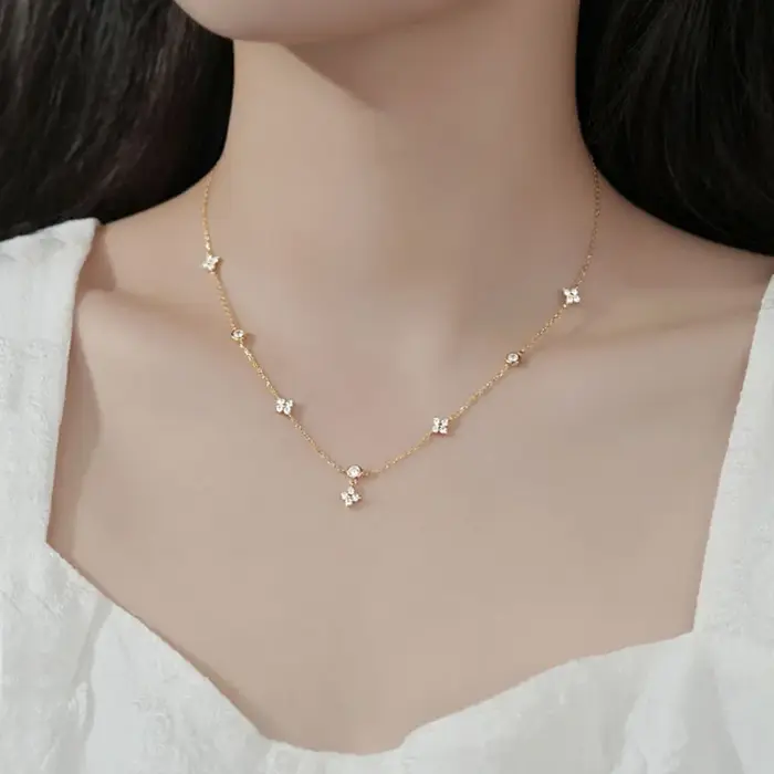Collier trèfle porte-bonheur S925