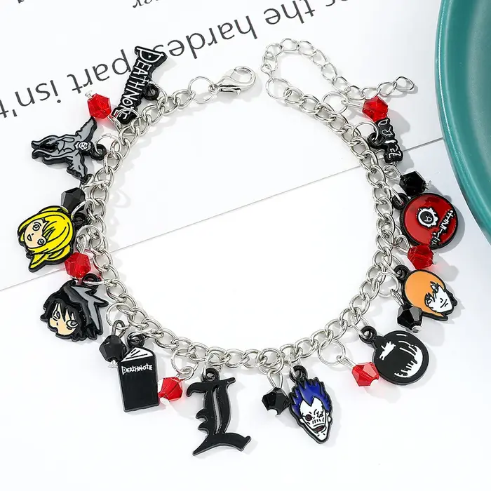 Bracelet porte-bonheur Death Note - Bijoux de cosplay anime avec breloques L