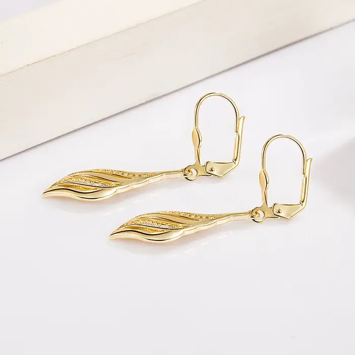 Boucles d'oreilles en or véritable 1000% 14K