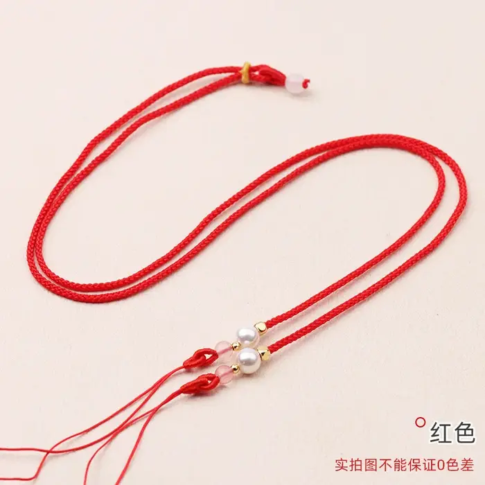 Collier de perles tressé à la main, cordon de 2 cm de large, 66 cm de long, chaîne réglable, accesso