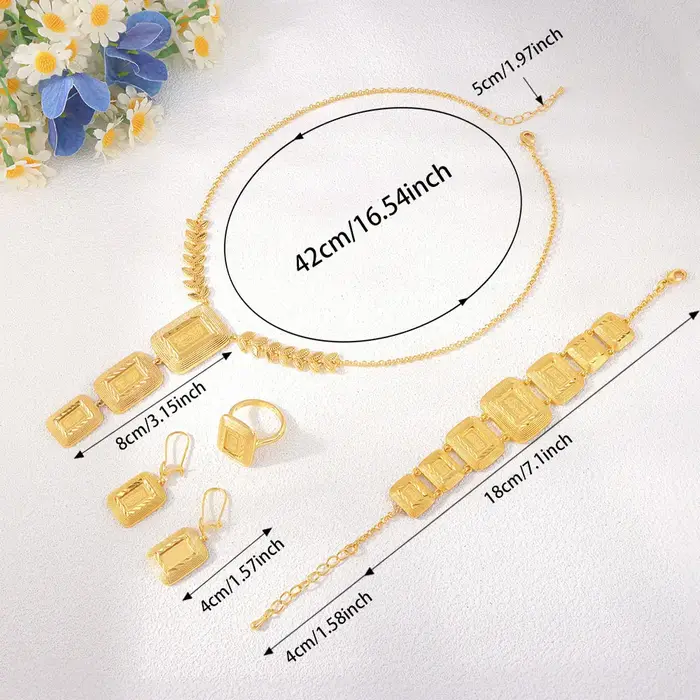Ensemble de bijoux en or 24 carats pour femmes musulmanes, collier de luxe pour Banquet de mariage, 