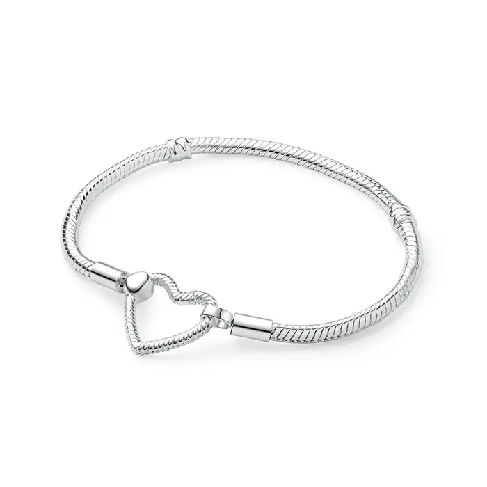 Original 925 Bracelets en argent Sterling amour coeur lune fleur papillon pavé CZ Bracelets pour fem