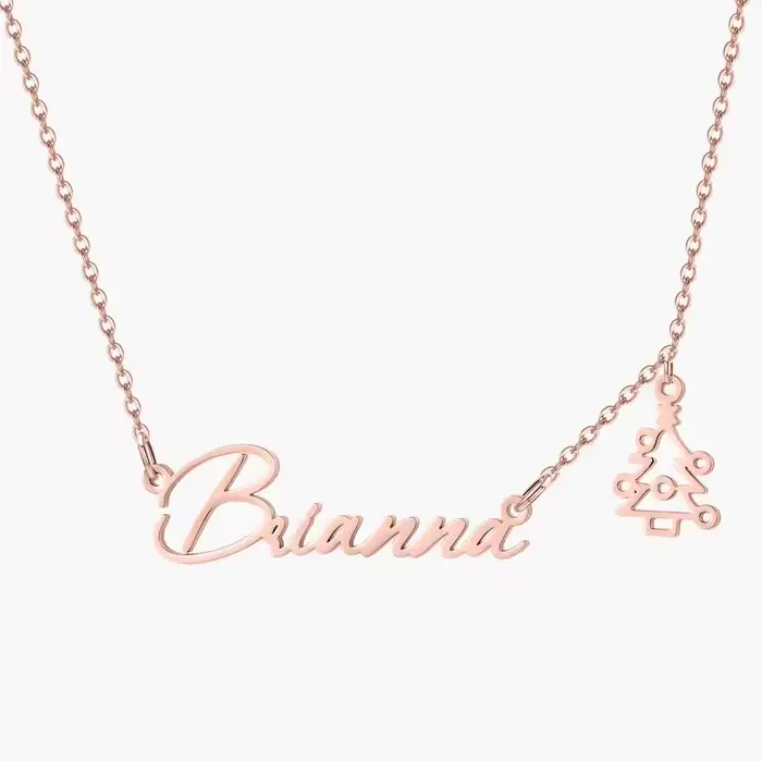 Collier pour femmes, cadeau de noël, nom personnalisé, bijoux, accessoire de noël, pendentif personn