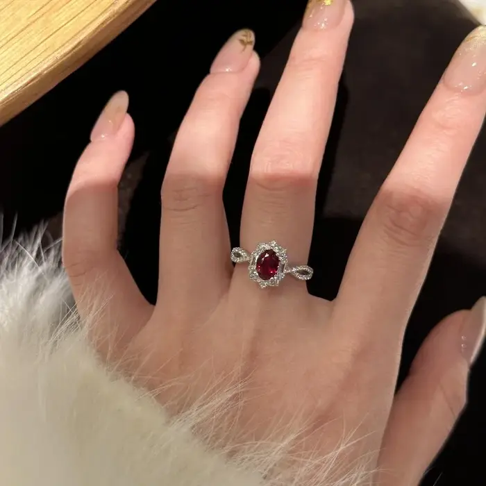Bague de fiançailles en argent 925 pour femmes