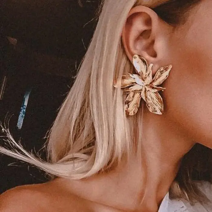 Boucles d'oreilles pendantes en métal pour femmes
