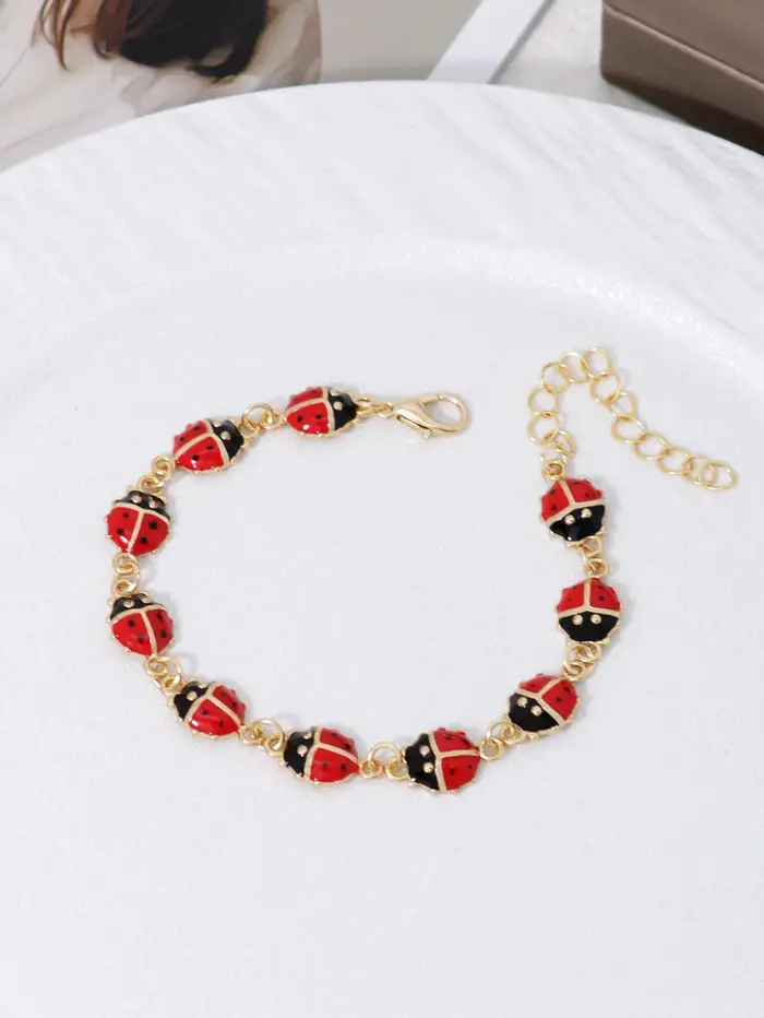 Bracelet de connexion coccinelle sept étoiles pour femmes, breloque à la mode, bijoux quotidiens pou
