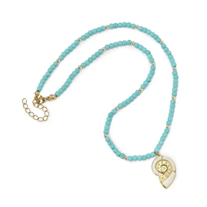 Collier ras du cou tendance en perles turquoise fait main pour femme, motif poisson, tortue, étoile 