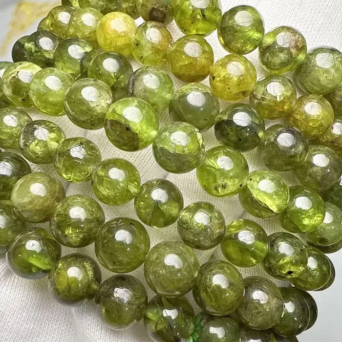 Bracelet rond lisse en péridot AAA 100% naturel, perles amples, produits de vente chaude pour la fab