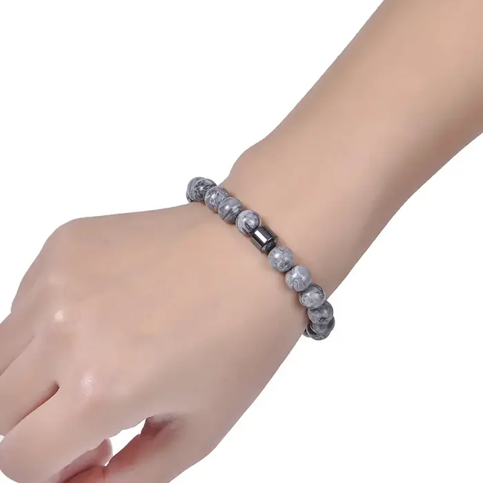 Bracelet en pierre d'obsidienne naturelle