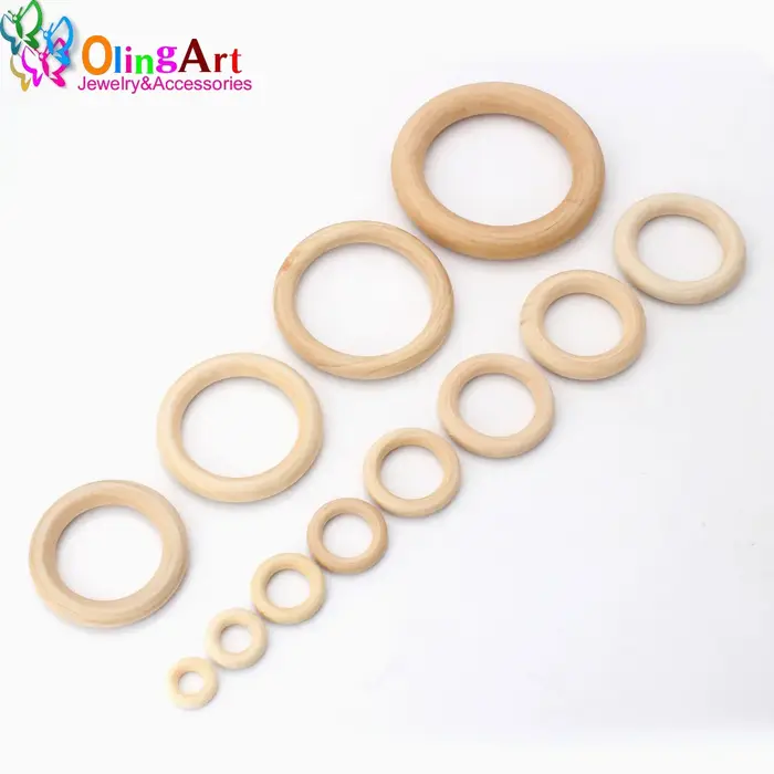 Grand Cercle en Bois Naturel de Taille Mixte pour Création de Bijoux, Jouets Éducatifs pour Enfants, Activités de Bricolage et Artisanat Occasions Spéciales