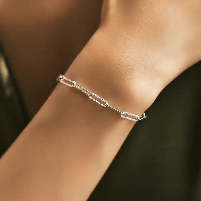 Bracelets étincelants en argent sterling 925 pour femmes, design coréen tendance, double couche, cie