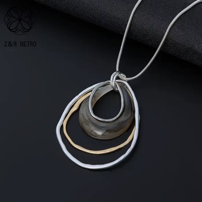 Long collier vintage pour femme, tour de cou, collier simple, costume de déclaration, bijoux gothiqu