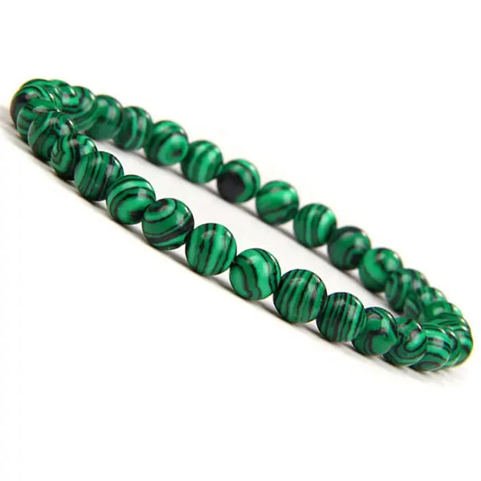 Bracelet en pierre de Malachite verte naturelle, 6/8/10mm, perles rondes faites à la main, pour Coup
