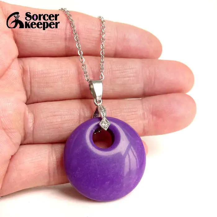 Pendentif Phosphosiderite Violet Naturel Bijou de Guérison Unique pour Femmes et Hommes Occasions Spéciales
