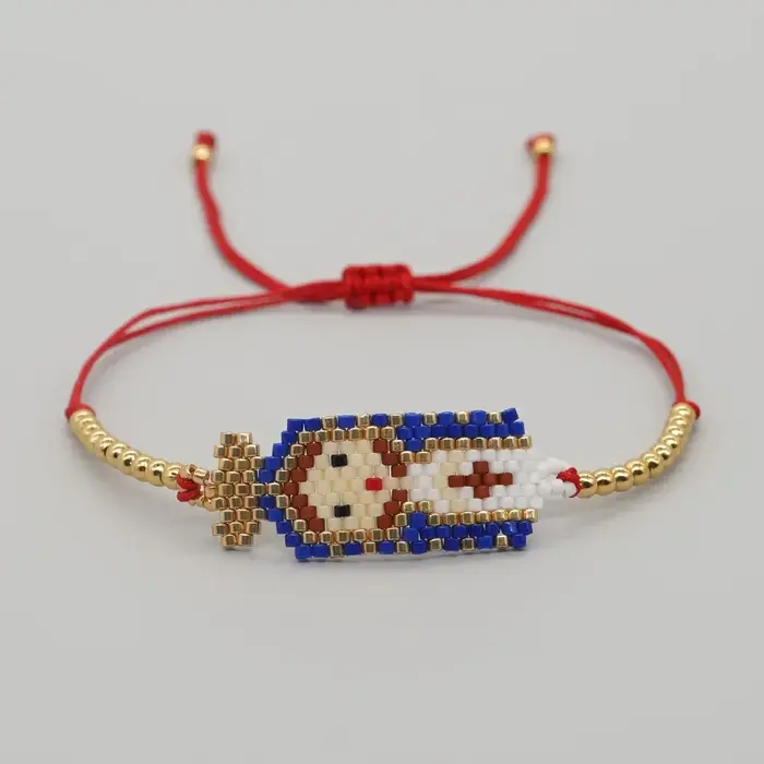 Bracelet perlé jeune fille originalité tricot à la main Design bohême marée Simple géométrie femme r