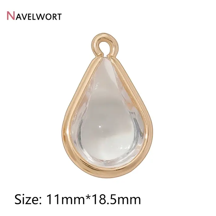 Pendentif en verre cristal plaqué or 18 carats, breloques en forme de goutte d'eau, breloques pour b