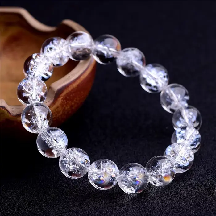 Pierre naturelle de l'himalaya, cristal de Quartz blanc pour femmes et hommes, Bracelet de cristal, pierre de l'himalaya, perles rondes de quartz clair 10-16mm AAAAA