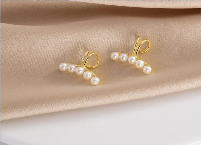 Metiseko – boucles d'oreilles en argent Sterling 925 et perles, Clips, perles fraîches, sans Piercin