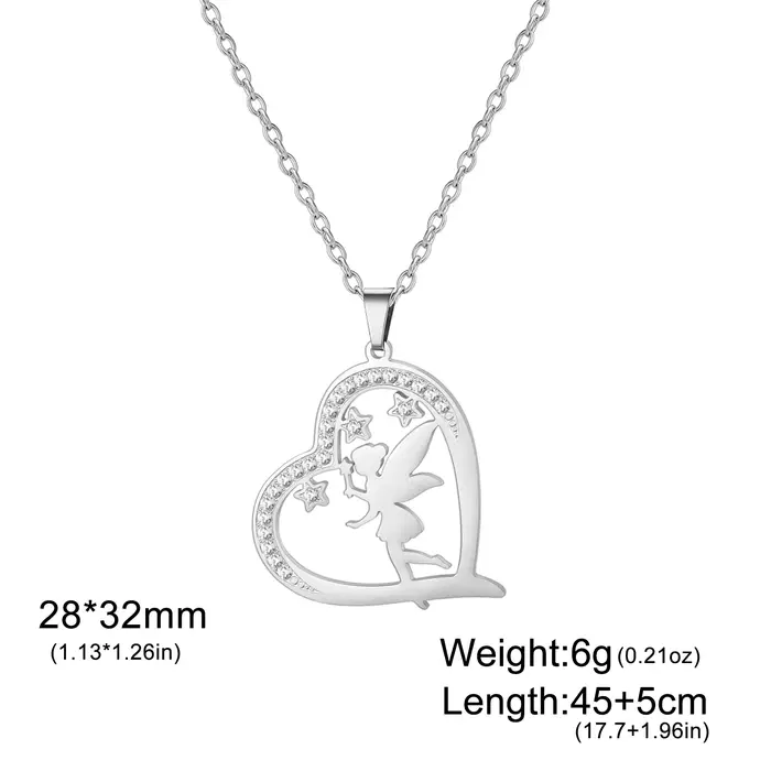 Collier pendentif en cristal elfe mignon, bijoux pour filles, cadeau de noël, d'anniversaire, de pâq