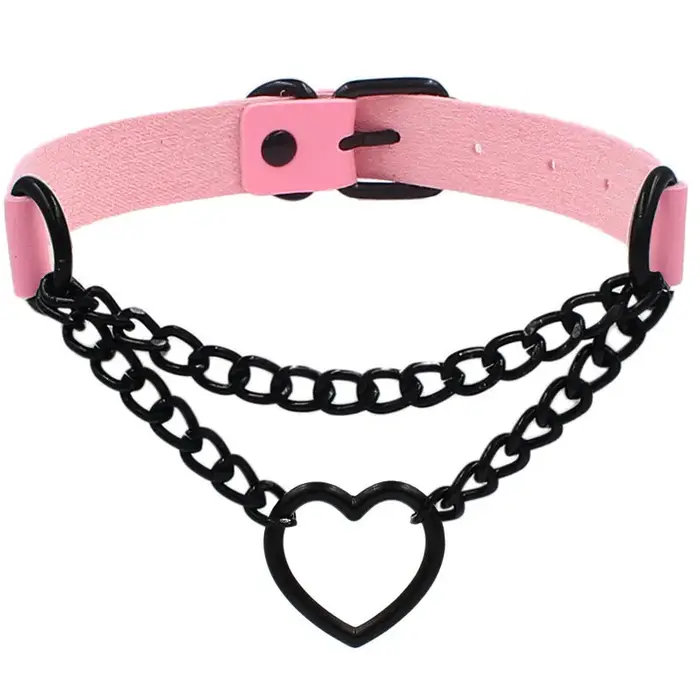 Collier pendentif en métal coeur simple pour femme