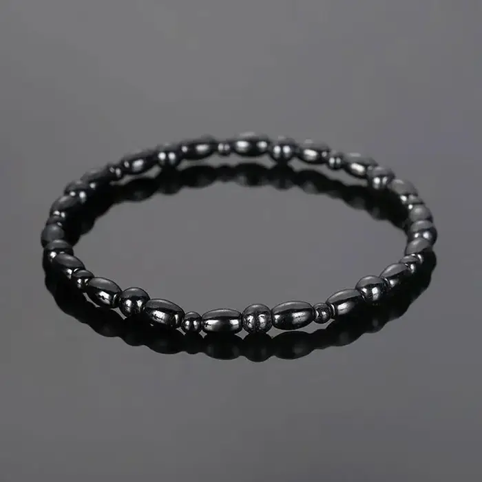 Bracelet de cheville magnétique géométrique en hématite
