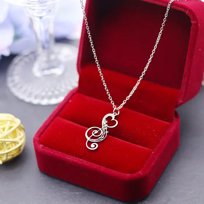 Collier clé de triple bijou de musique pendentif couleur argent pour femmes occasions spéciales musicien cadeau note de musique