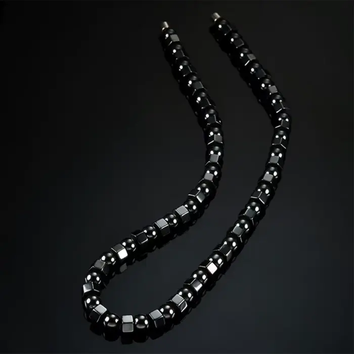 Collier en hématite noire exquise, collier de thérapie magnétique de guérison, bijoux cadeau, soulag