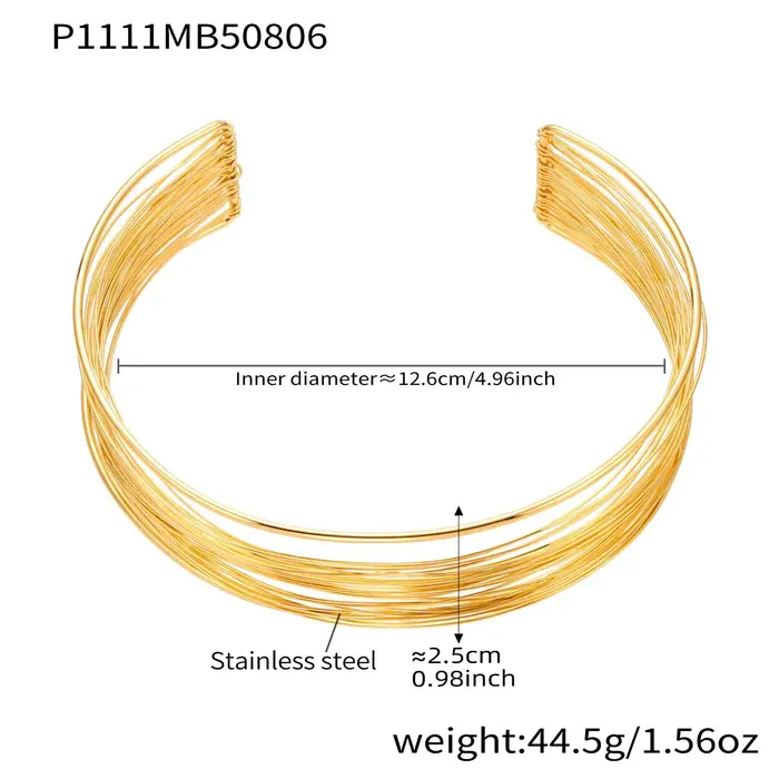 Amaiyllis minimaliste fait à la main enveloppant brossé collier Bracelet anneau exagéré en acier inoxydable ensemble de bijoux pour les femmes