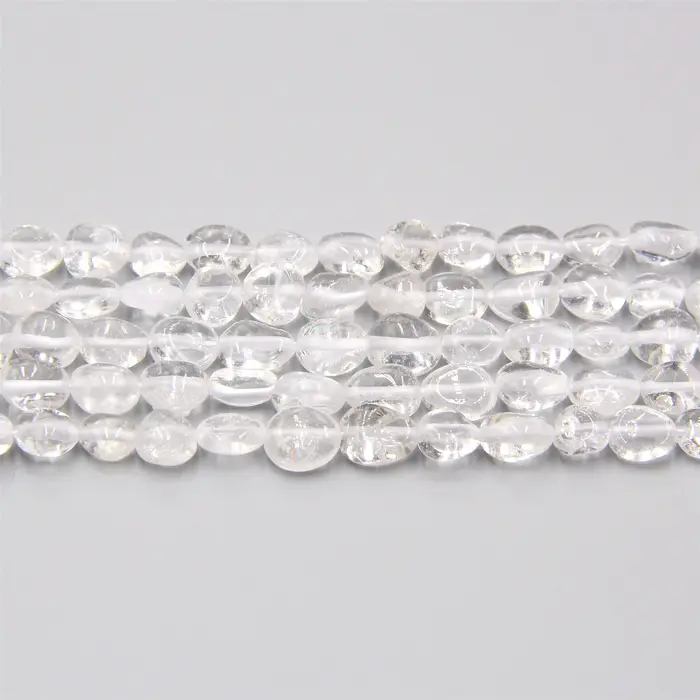Perles de Quartz en cristal blanc clair