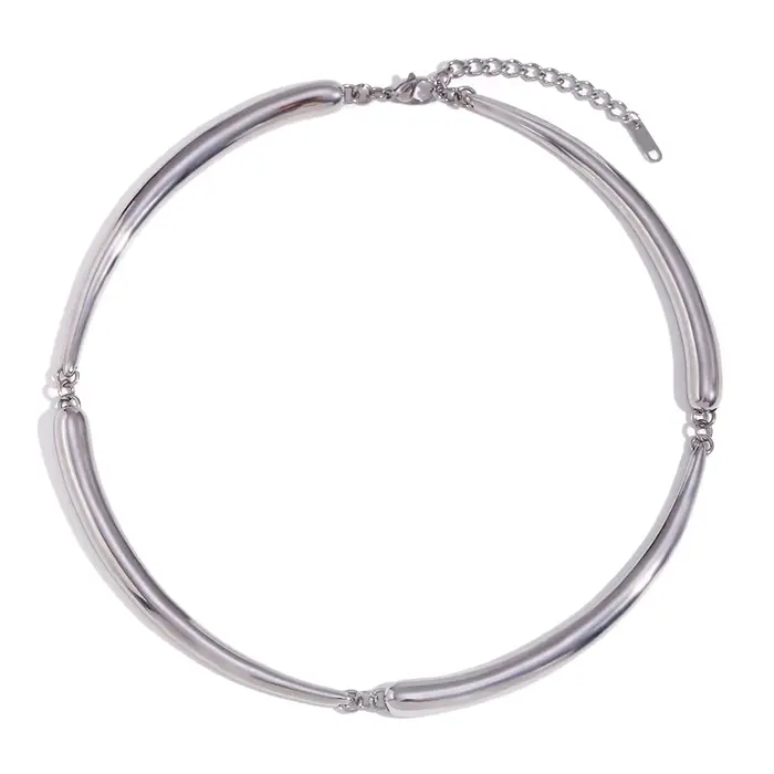 MamitaSlay Cool Hip-hop quatre noeuds de bambou collier Punk en acier inoxydable bijoux imperméable 