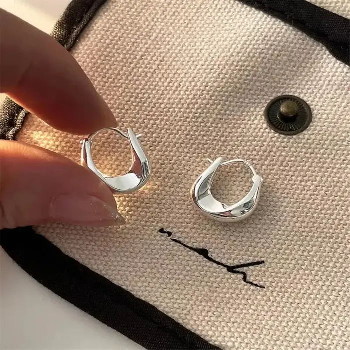 Boucles d'oreilles en argent Sterling 925 pour femmes, cerceau d'oreille polyvalent, doux fille, bij