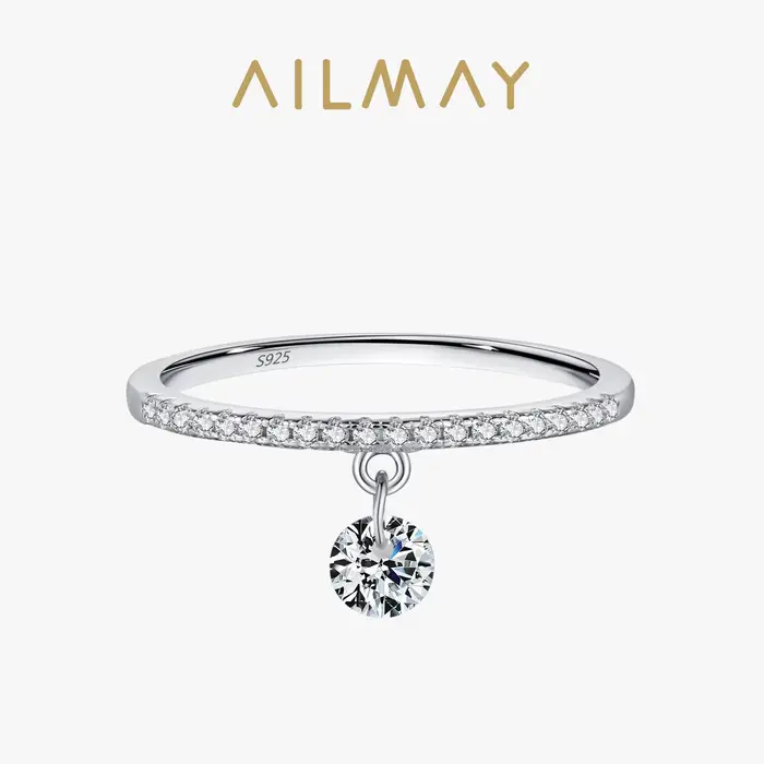 Ailmay – bague ronde suspendue en argent Sterling 925 pour femmes, Design Unique, breloque élégante,