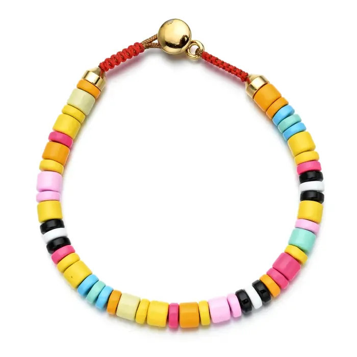 Bracelet arc-en-ciel de printemps Boho émaillé coloré ajustable pour femmes occasions spéciales cadeau unique style boho chic polyvalent