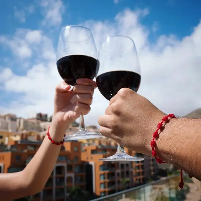 Bracelet à cordes rouges à 7 nœuds pour Couple