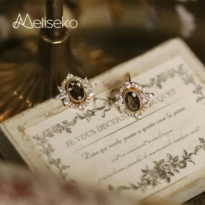 Boucles d'oreilles vintage élégantes en argent sterling 925 serties de zirconium blanc pour femmes, occasions spéciales, cadeaux romantiques