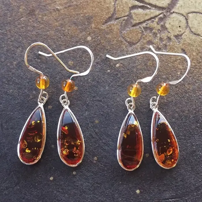 Yoowei-Boucles d'oreilles en ambre naturel pour femme, 3 couleurs, véritable argent S925, boucle d'oreille pendante, bijoux uniques en ambre de la Baltique, cadeau en gros, nouveau