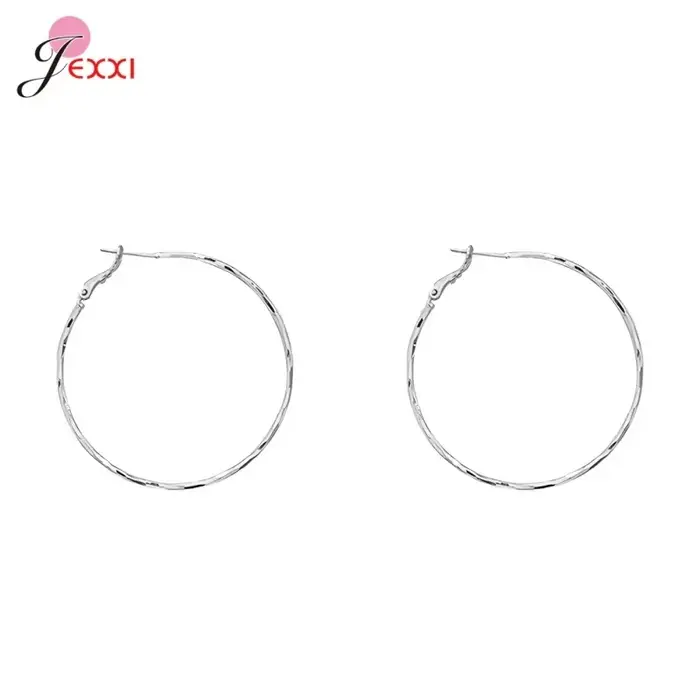 Boucles d'oreilles créoles en argent sterling 925 pour femmes, design simple et moderne, idéal pour les occasions spéciales et le quotidien
