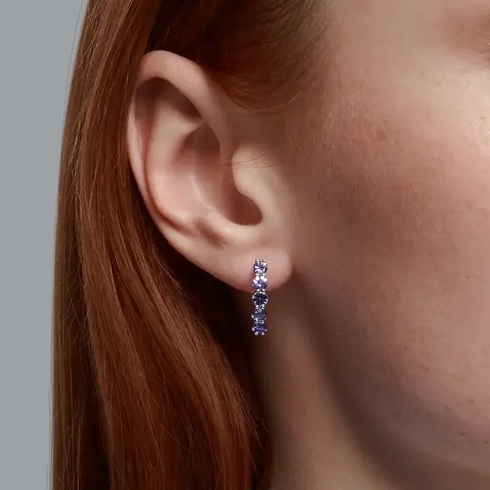 Boucles d'oreilles à clip en tanzanite en argent sterling 925 pour femmes style classique romantique engagement violet élégantes à offrir occassions spéciales