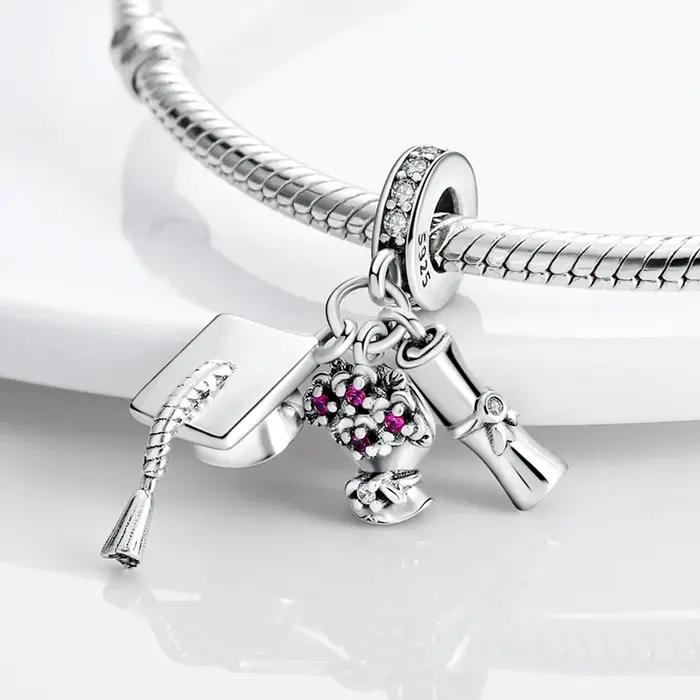 Nouveauté 2026 : Breloque Perle Papillon Rose Lumineux en Argent Sterling 925