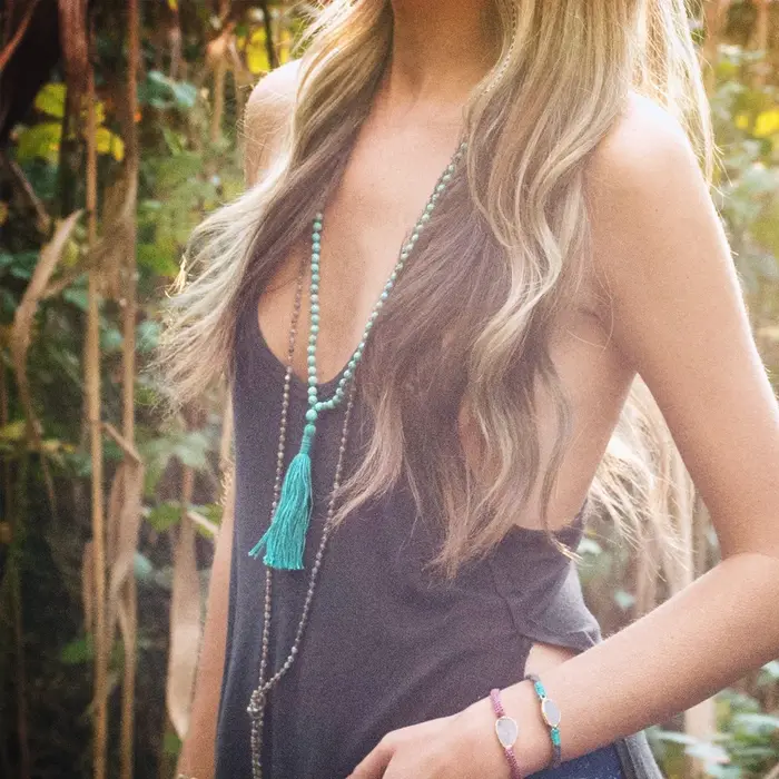 Collier Turquoise rétro Simple pour femmes