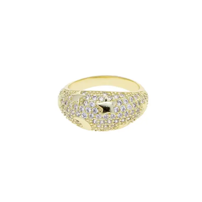 Bague en Or Arc-en-ciel avec Lune et Étoile pour Homme et Femme, Bijoux de Luxe en Émail Néon Coloré