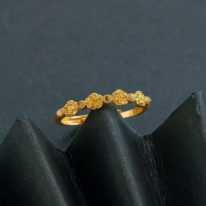 Bague romantique rétro en forme de Rose pour femmes