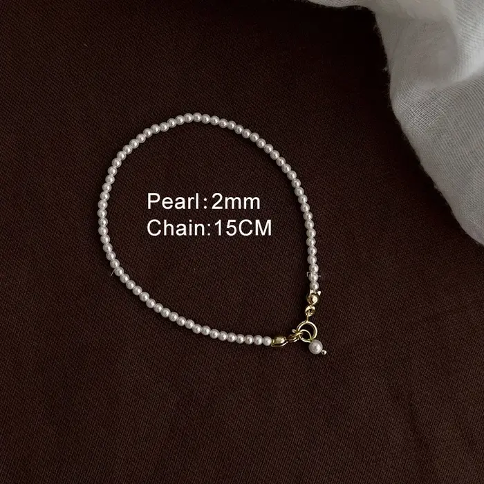 Bracelets en chaîne de perles couleur or pour femmes charmantes, bijoux mignons et tendance, accesso
